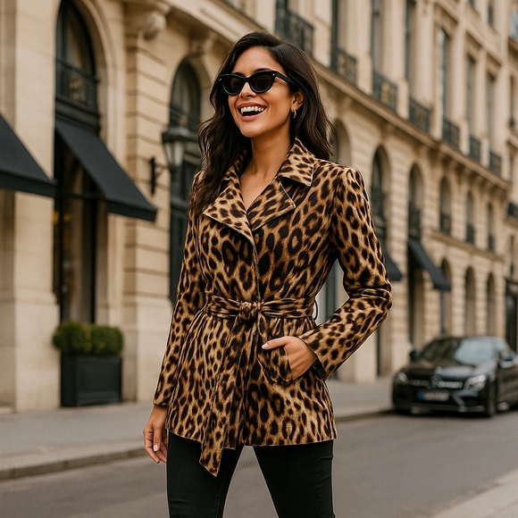 Leopard print Trench🐆 - Picture 1 of 8